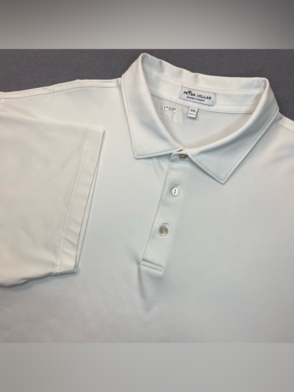 Peter Millar Summer Comfort Polo Shirt Mens XXL White Short Sleeve Performance